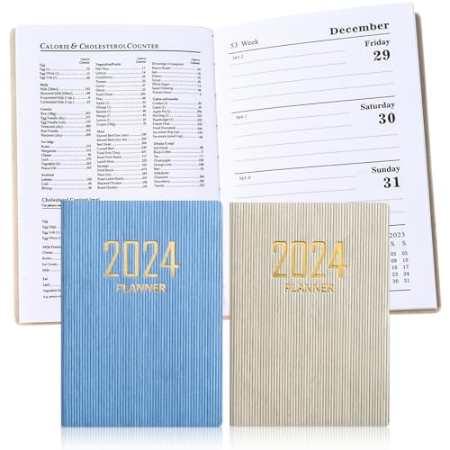 Terminplaner 2024, Mini Taschenkalender Minimalistischer Planer, A7 Planer Januar 2024 - Dezember 2024 Wochenplaner, Klein und leicht, einfache Organisation des täglichen Lebens von INQUIRLLY