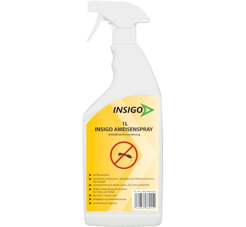 INSIGO Ameisen Abwehrspray 1L - Ameisenmittel mit mechanischer Wirkung auf Ameisen - Effektiver Schutz für Haus & Garten - Ameisen Spray mit Sofortwirkung INSIGO Ameisen Abwehrspray 1L - Ameisenmittel mit mechanischer Wirkung auf Ameisen - Effektiver Schutz für Haus & Garten - Ameisen Spray mit Sofortwirkung von INSIGO