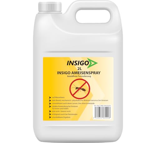 INSIGO Ameisen Abwehrspray 2L Kanister - Ameisenmittel mit mechanischer Wirkung auf Ameisen - Effektiver Schutz für Haus & Garten - Ameisen Spray mit Sofortwirkung INSIGO Ameisen Abwehrspray 2L Kanister - Ameisenmittel mit mechanischer Wirkung auf Ameisen - Effektiver Schutz für Haus & Garten - Ameisen Spray mit Sofortwirkung von INSIGO
