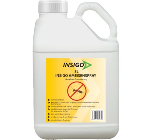 INSIGO Ameisen Abwehrspray 5L Kanister - Ameisenmittel mit mechanischer Wirkung auf Ameisen - Effektiver Schutz für Haus & Garten - Ameisen Spray mit Sofortwirkung INSIGO Ameisen Abwehrspray 5L Kanister - Ameisenmittel mit mechanischer Wirkung auf Ameisen - Effektiver Schutz für Haus & Garten - Ameisen Spray mit Sofortwirkung von INSIGO