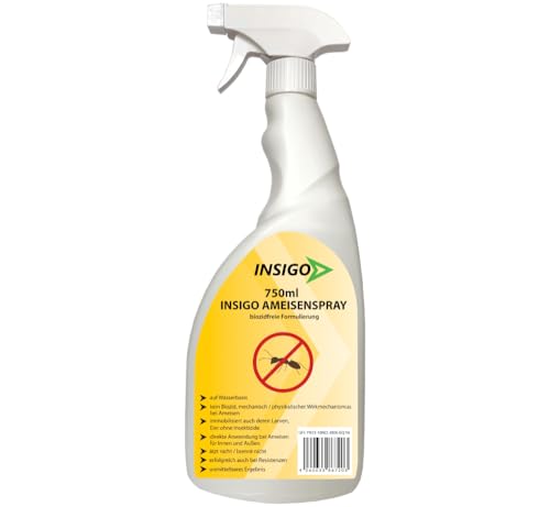 INSIGO Ameisen Abwehrspray 750ml - Ameisenmittel mit mechanischer Wirkung auf Ameisen - Effektiver Schutz für Haus & Garten - Ameisen Spray mit Sofortwirkung INSIGO Ameisen Abwehrspray 750ml - Ameisenmittel mit mechanischer Wirkung auf Ameisen - Effektiver Schutz für Haus & Garten - Ameisen Spray mit Sofortwirkung von INSIGO