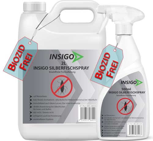 NEU Biozidfreie Silberfisch Abwehr 2,5L – Effektives Mittel zum Silberfische bekämpfen im Haus – Silverfish & Papierfische bekämpfen – geruchsarmes Silberfisch Spray von INSIGO NEU Biozidfreie Silberfisch Abwehr 2,5L – Effektives Mittel zum Silberfische bekämpfen im Haus – Silverfish & Papierfische bekämpfen – geruchsarmes Silberfisch Spray von INSIGO von INSIGO