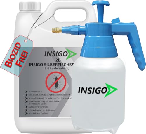 NEU Biozidfreie Silberfisch Abwehr 2L+ Sprüher – Effektives Mittel zum Silberfische bekämpfen im Haus – Silverfish & Papierfische bekämpfen – geruchsarmes Silberfisch Spray von INSIGO NEU Biozidfreie Silberfisch Abwehr 2L+ Sprüher – Effektives Mittel zum Silberfische bekämpfen im Haus – Silverfish & Papierfische bekämpfen – geruchsarmes Silberfisch Spray von INSIGO von INSIGO