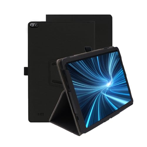 INSOLKIDON Compatible Avec Acer Iconia Tab A10 Tablet Hülle mit Standfunktion Slim PU Leder Schutzhülle [Auto Schlaf/Aufwachen] Schutzhülle (Schwarz) von INSOLKIDON
