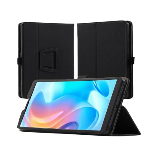 INSOLKIDON Kompatibel mit Black-View Oscal Pad 5 /Oscal Pad 5 Kids 8.68-INCH 2024 Tablet Hülle mit Standfunktion Slim PU Leder Schutzhülle [Auto Schlaf/Aufwachen] Klappbare Schutzhülle (Black) von INSOLKIDON