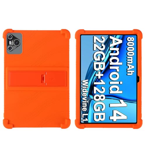 INSOLKIDON Kompatibel mit Dghrti TAB 30 10-inch Tablet Hülle mit Standfunktion Slim PU Kieselgel Schutzhülle mit Ständer Funktion (Orange) von INSOLKIDON