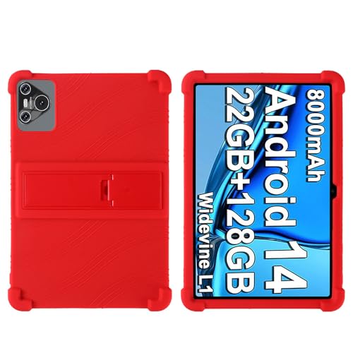 INSOLKIDON Kompatibel mit Dghrti TAB 30 10-inch Tablet Hülle mit Standfunktion Slim PU Kieselgel Schutzhülle mit Ständer Funktion (Red) von INSOLKIDON
