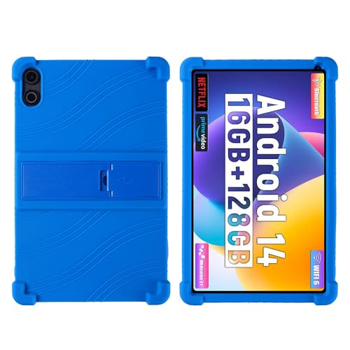 INSOLKIDON Kompatibel mit FEARWIKY FKYC12 10.36 inch Tablet Hülle mit Standfunktion Slim PU Kieselgel Schutzhülle mit Ständer Funktion (Blue) von INSOLKIDON