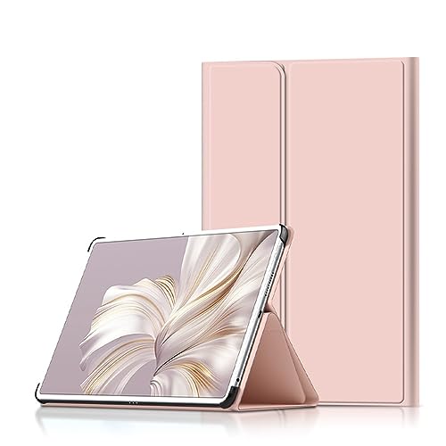 INSOLKIDON Kompatibel mit Huawei MateBook E 12.6 inch WiFi 2023 Tablet Hülle mit Standfunktion Slim PU Leder Schutzhülle [Auto Schlaf/Aufwachen] Klappbare Schutzhülle (Rosa) von INSOLKIDON