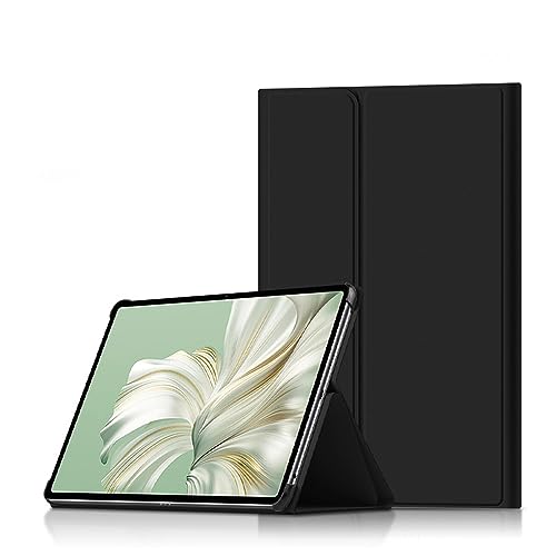 INSOLKIDON Kompatibel mit Huawei MateBook E 12.6 inch WiFi 2023 Tablet Cover mit Standfunktion Slim PU Leder Schutzhülle [Auto Schlaf/Aufwachen] Klappbare Schutzhülle (Schwarz) von INSOLKIDON