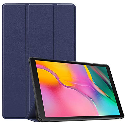 INSOLKIDON Kompatibel mit Huawei MatePad T10 / T10s 2020 Hülle Case Leder Rückseite Schutz Schale Ganzkörper Schutz Brieftasche Kartenpaket Schutzhülle Flip Ledertasche Matt Hülle (Navy blau) von INSOLKIDON