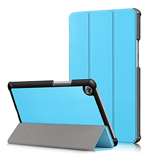 INSOLKIDON Kompatibel mit Huawei MediaPad M5 8.4 inch Tablet Hülle Lederrückseitige Abdeckung Case Bumper Ganzkörperschutz Leder Schutzhülle Tablet Halter Shell (Blau) von INSOLKIDON