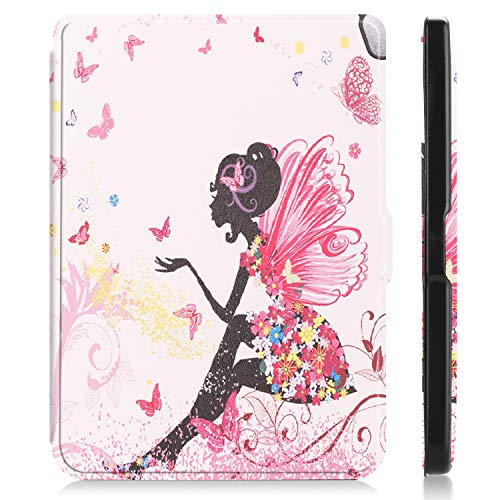 INSOLKIDON Kompatibel mit Kobo Clara HD 6 Inch Tablet Hülle Lederrückseitige Abdeckung Case Bumper Ganzkörperschutz Leder Schutzhülle Tablet Halter Shell (Mädchen) von INSOLKIDON