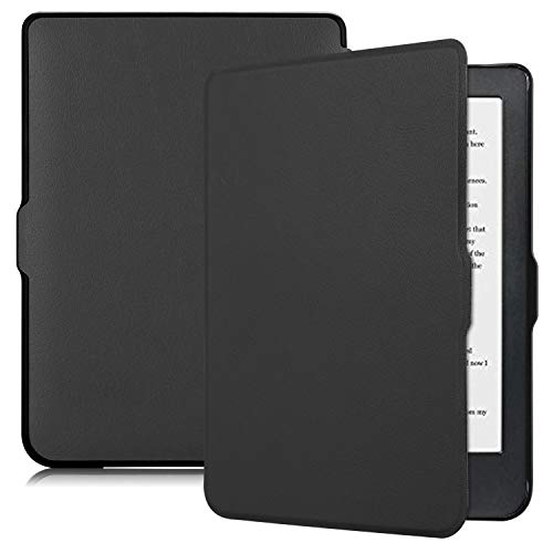 INSOLKIDON Kompatibel mit Kobo Clara HD 6 Inch Tablet Hülle Lederrückseitige Abdeckung Case Bumper Ganzkörperschutz Leder Schutzhülle Tablet Halter Shell (Schwarz) von INSOLKIDON