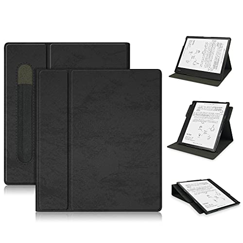 INSOLKIDON Kompatibel mit Kobo elipsa 10.3 INCH Tablet Hülle Lederrückseitige Abdeckung Case Bumper Ganzkörperschutz Leder Schutzhülle Halter Shell (Schwarz) von INSOLKIDON