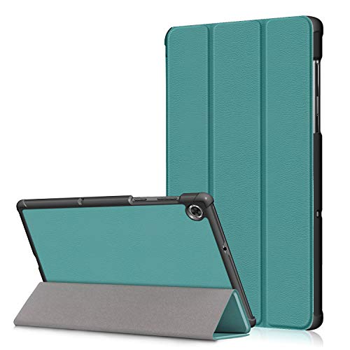 INSOLKIDON Kompatibel mit Lenovo Tab M10 HD (2nd Gen) TB-X306X/TB-X306F 10.1-inch Tablet Hülle Lederrückseitige Abdeckung Case Bumper Ganzkörperschutz Leder Schutzhülle Halter Shell (Dunkelgrün) von INSOLKIDON