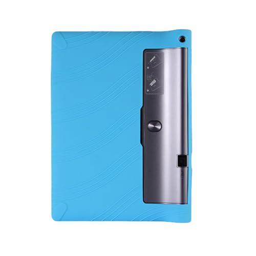 INSOLKIDON Kompatibel mit Lenovo Yoga Tab 3 Pro 10.1 YT3-X90F X90L Tab3 Plus YT-X703F X703L Hülle mit Silikon Stoßfest Leicht Shell Schützend Hülle Slim PU volle Deckung Schutzhülle (Azzurro) von INSOLKIDON
