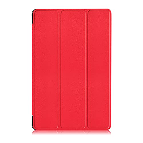 INSOLKIDON Kompatibel mit Samsung Galaxy Tab A 10.1 with S Pen, SM-P580-P585 Tablet Hülle Lederrückseitige Abdeckung Case Bumper Ganzkörperschutz Leder Schutzhülle Tablet Halter Shell (rot) von INSOLKIDON