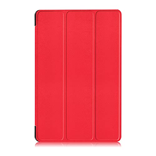 INSOLKIDON Kompatibel mit Samsung Galaxy Tab A 10.1 with S Pen, SM-P580-P585 Tablet Hülle Lederrückseitige Abdeckung Case Bumper Ganzkörperschutz Leder Schutzhülle Tablet Halter Shell (rot) von INSOLKIDON