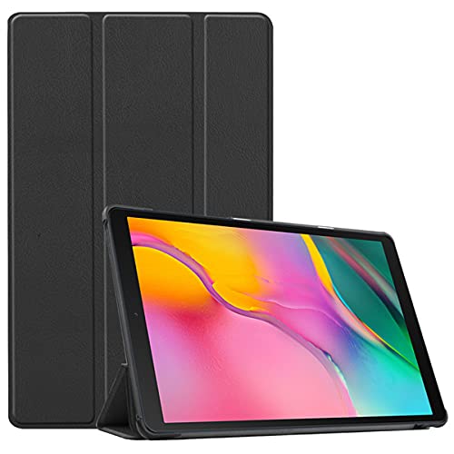 INSOLKIDON Kompatibel mit Samsung Galaxy Tab A 8.0 2019 (T290/T295) Tablet Hülle Lederrückseitige Abdeckung Case Bumper Ganzkörperschutz Leder Schutzhülle Tablet Halter Shell (Schwarz) von INSOLKIDON