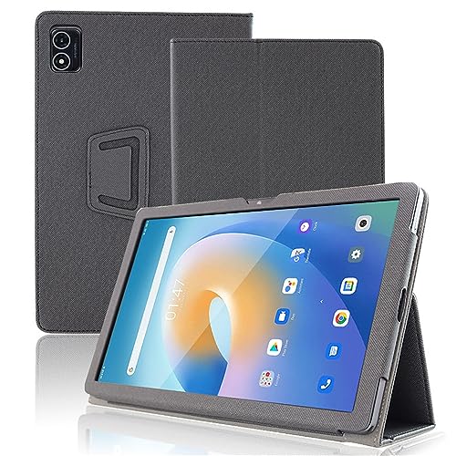 INSOLKIDON Kompatibel mit TEC-Last P40HD/M40 Plus/P40S 10 INCH 2023 Tablet Hülle mit Standfunktion Slim PU Leder Schutzhülle [Auto Schlaf/Aufwachen] Klappbare Schutzhülle (Black) von INSOLKIDON