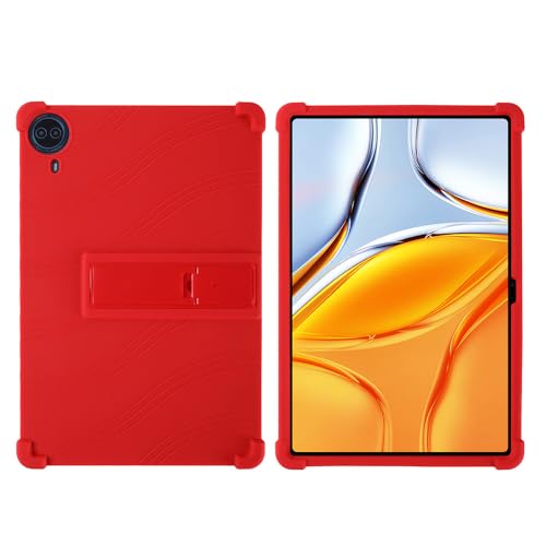 INSOLKIDON Kompatibel mit Tec-Last T70 14-INCH 2024 Tablet Hülle mit Standfunktion Slim PU Kieselgel Schutzhülle mit Ständer Funktion (Red) von INSOLKIDON