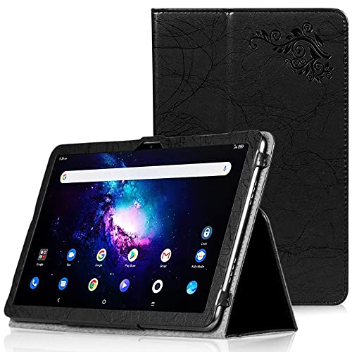 INSOLKIDON Kompatibel mit Teclast T40 Pro 10.4 INCH Hülle Lederrückseitige Abdeckung Case Bumper Ganzkörperschutz Leder Schutzhülle Tablet Halter Shell (Black) von INSOLKIDON