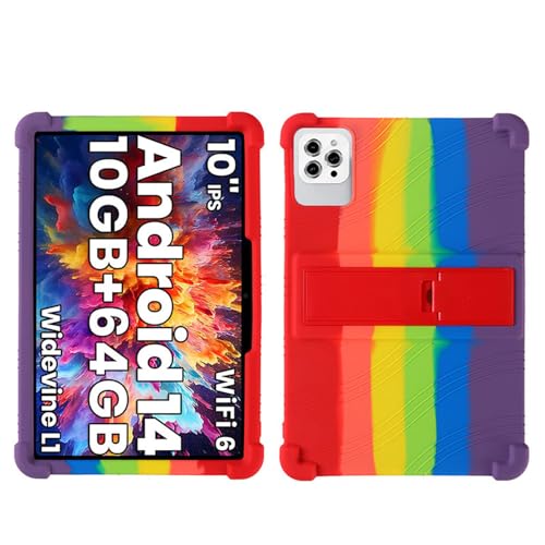 INSOLKIDON Kompatibel mit Tuotatop X13 10 inch Tablet Hülle mit Standfunktion Slim PU Kieselgel Schutzhülle mit Ständer Funktion (Colourful) von INSOLKIDON
