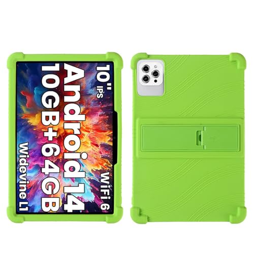 INSOLKIDON Kompatibel mit Tuotatop X13 10 inch Tablet Hülle mit Standfunktion Slim PU Kieselgel Schutzhülle mit Ständer Funktion (Green) von INSOLKIDON
