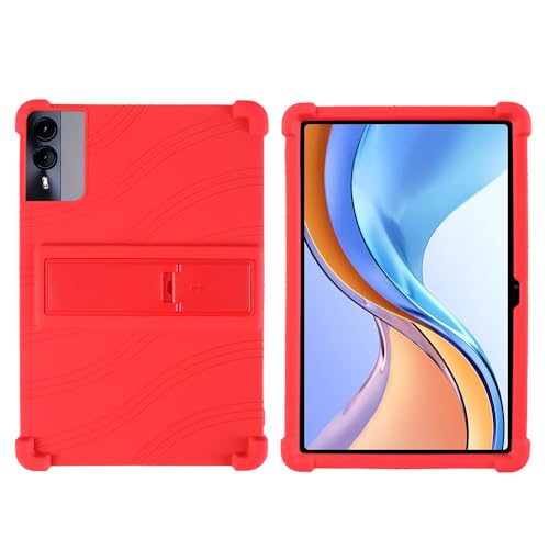INSOLKIDON Kompatibel mit UJJ U7 Newest Android 14.0 Tablet 11 Inch Tablet Hülle mit Standfunktion Slim PU Kieselgel Schutzhülle mit Ständer Funktion (Red) von INSOLKIDON