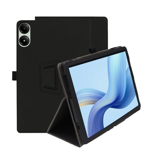 INSOLKIDON Kompatibel mit Xiaomi Redmi Pad Pro 12.1 INCH Tablet Hülle mit Standfunktion Slim PU Leder Schutzhülle [Auto Schlaf/Aufwachen] Klappbare Schutzhülle (Schwarz) von INSOLKIDON