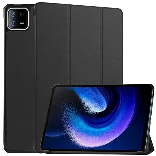 INSOLKIDON Kompatibel mit Xiaomi pad 6 PRO 11 INCH 2023 Tablet Hülle mit Standfunktion Slim PU Leder Schutzhülle [Auto Schlaf/Aufwachen] Schutzhülle mit Ständer Funktion (Schwarz) von INSOLKIDON
