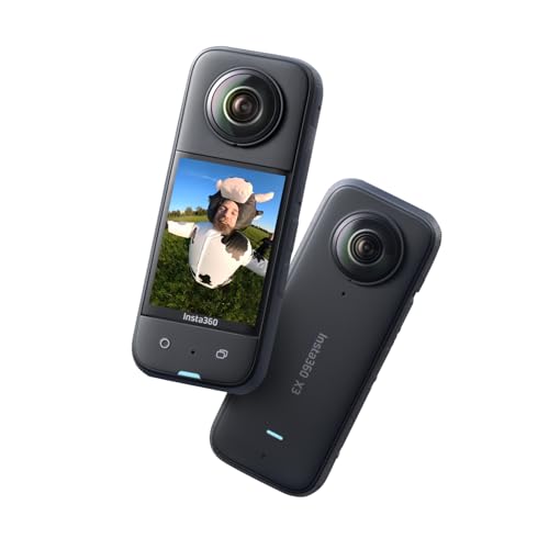 Insta360 X3 - Wasserdichte 360°-Actionkamera mit 1/2"-Sensor, 5,7K 360°, 72MP 360°-Fotos, Stabilisierung, 2,29"-Touchscreen, Vibrationsfeedback, KI-Bearbeitung, Live-Streaming, Sprachsteuerung von INSTA360