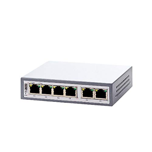INSTAR IN-PoE 4200 PoE Switch - Gigabit - 10/100/1000 Mbit/s - Power Over Ethernet - 4X PoE Ports + 2X Uplink - IEEE 802.3af und 802.3at - max. 110 Watt - 30 Watt pro Port von INSTAR