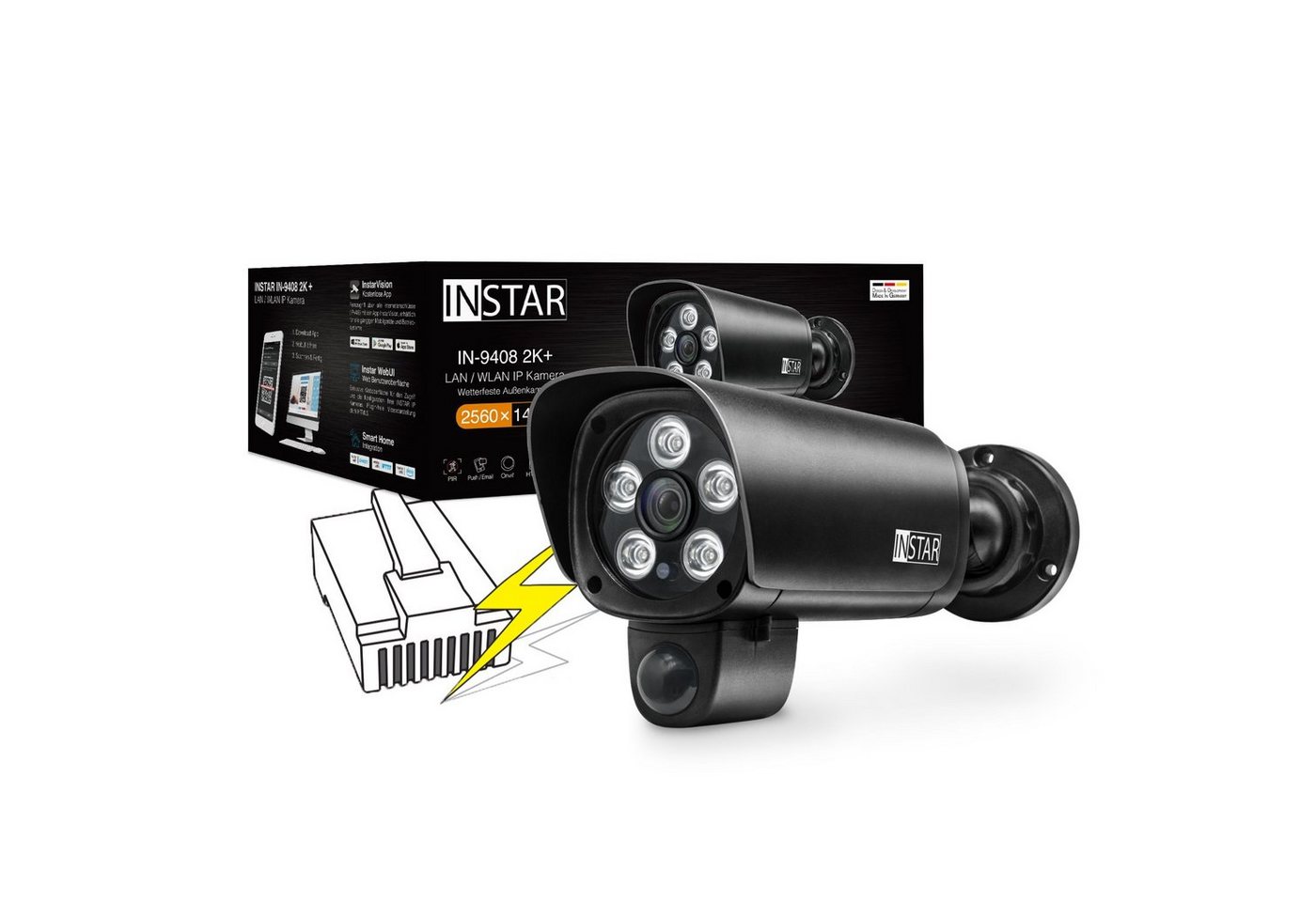 INSTAR IP Kamera IN-9408 2K+ (LAN / PoE Version) mit AI IP-Überwachungskamera (WLAN (Wi-Fi), LAN) von INSTAR