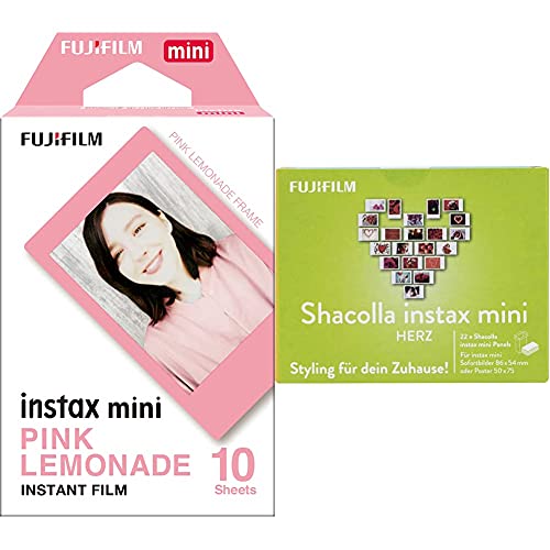 Fujifilm Instax Mini Frame Pink Lemonade, Rosa + Shacolla Herz für instax Mini von INSTAX