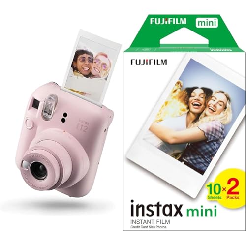 INSTAX Mini 12 Sofortbildkamera Blossom-Pink + Mini Film Standard (20/PK) von INSTAX