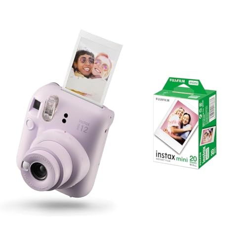 INSTAX Mini 12 Sofortbildkamera Lilac-Purple + Mini Film Standard (20/PK) von INSTAX