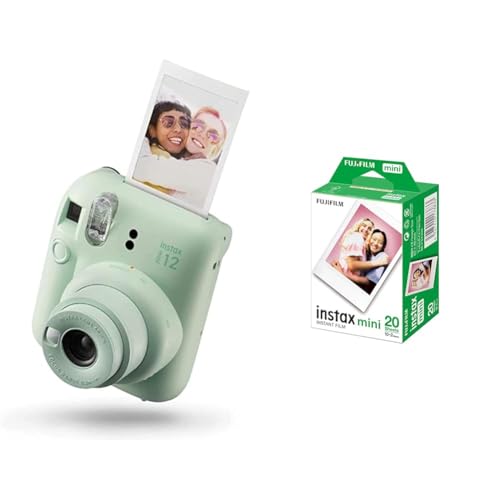 INSTAX Mini 12 Sofortbildkamera Mint-Green + Mini Film Standard (20/PK) von INSTAX