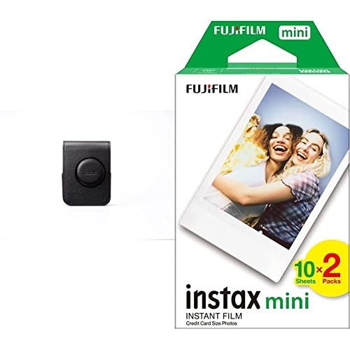 instax Mini EVO Kameratasche, schwarz & Mini Film, Doppelpack (2x10 Aufnahmen) von INSTAX