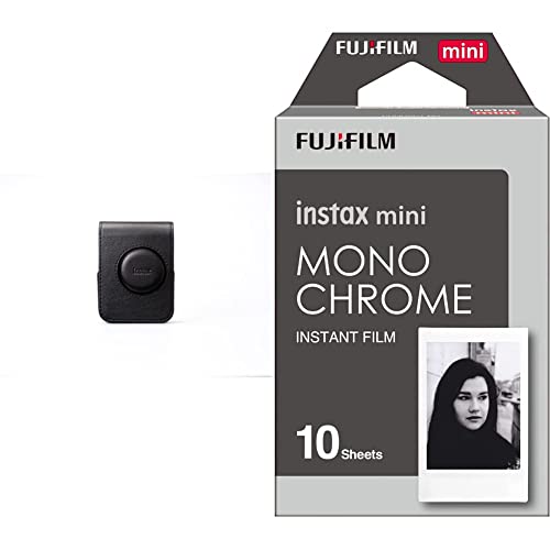 instax Mini EVO Kameratasche, schwarz & Mini Sofortbildfilm Monochrom, 10er Pack, passend für alle instax Mini Kameras und Drucker von INSTAX