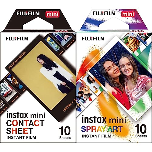 instax Mini Film Spray Art Border, 10 Shot Pack & Mini Film, Contact Sheet (1x10 Aufnahmen), Farbig von INSTAX