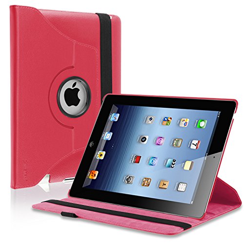 INSTEN eForCity Schutzhülle für Apple iPad 2 / iPad 3. Generation/iPad mit Retina-Display/iPad 4 (360 Grad drehbar, Leder, Hot Pink) von INSTEN