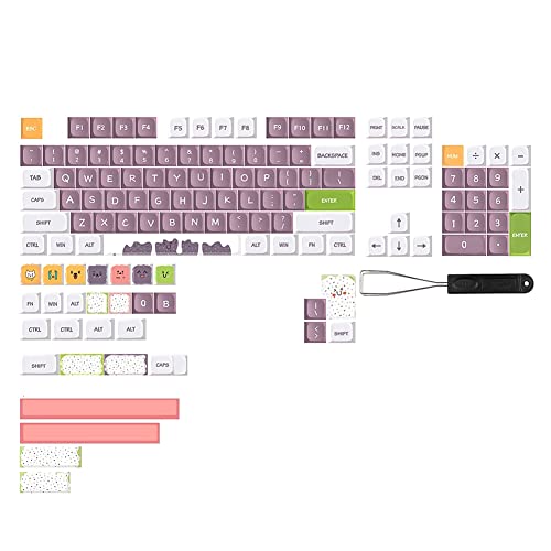INTCHE 135-Tasten-PBT-Tastenkappe XDA-Kugelkappe 7U Leertaste Geteilte Leertaste-Kappe FüNfseitige Sublimationstaste für Mechanische Tastatur von INTCHE