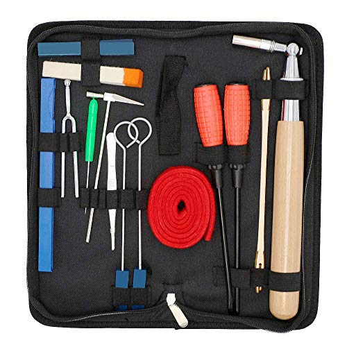 INTCHE Piano Tuning Kit 16 StüCke Professionelle Piano Tuner Werkzeuge Set SchraubenschlüSsel Hammer Stumm Schraubendreher GüRtel Pinzette Clip von INTCHE