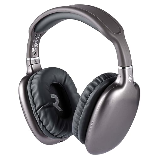 INTEMPO EE7041SPGRYSTKEU7 Bluetooth Metallic Kopfhörer - Over Ear Kopfhörer mit drahtloser Verbindung, Verstellbarer Kopfbügel, drahtlose Reichweite bis zu 25 m, 12 Stunden Wiedergabezeit, Grau von INTEMPO