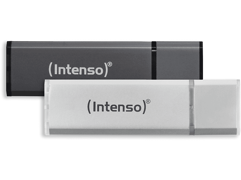 INTENSO Alu Line 2x USB-Stick, 32 GB, 28,00 MB/s, Silber/Anthrazit von INTENSO