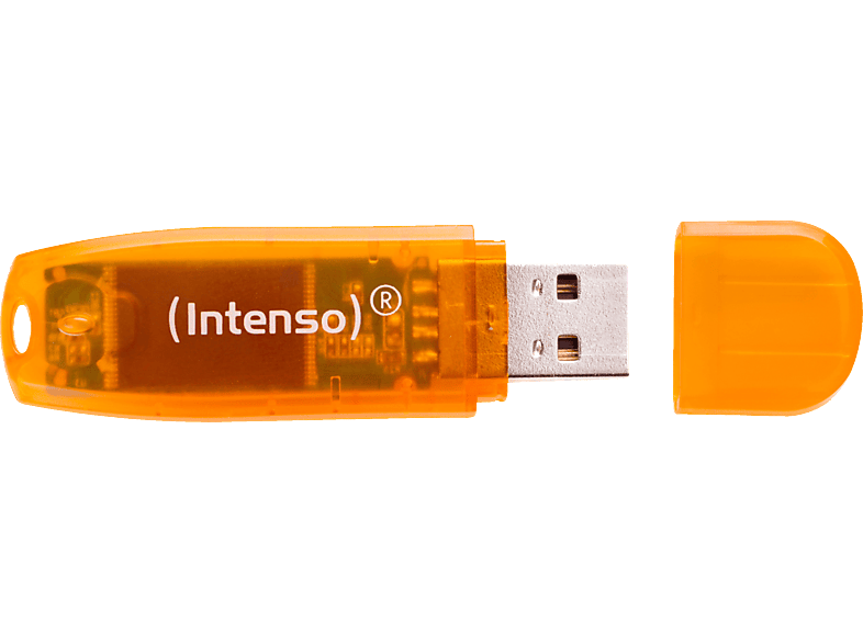INTENSO Rainbow Line USB-Stick, 64 GB, 28 MB/s, Orange von INTENSO