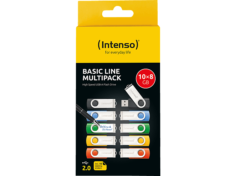 INTENSO USB-Stick 10er Pack Speicherstick, 8 GB, 28 MB/s, Bunt INTENSO USB-Stick 10er Pack Speicherstick, 8 GB, 28 MB/s, Bunt von INTENSO