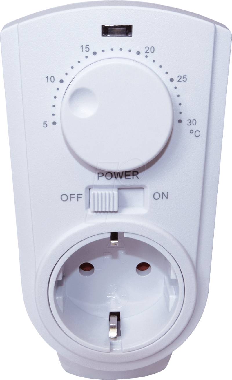 TIMER 8141 WS - Temperaturgesteuerte Steckdose, 62 x 125 x 80 mm, weiß von INTER BÄR GMBH
